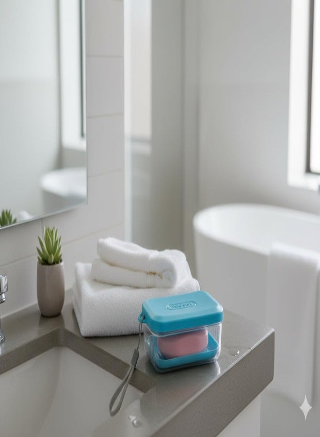 iSTAR Portable Self-Draining Soap Holder | Leakproof Plastic Soap Box for Bathroom, Travel, Outdoor, Camping & Home Use - Multicolor, Pack of 2 - Image 2